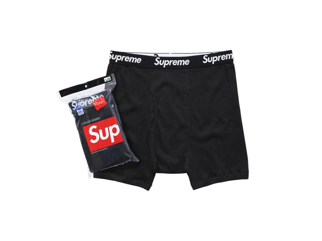 Supreme Hanes Boxers Black (4 Pack)