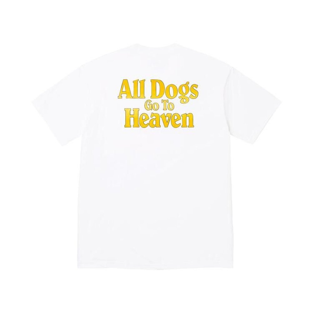 Supreme All Dogs Go To Heaven Tee White – boční pohled | Purekickz