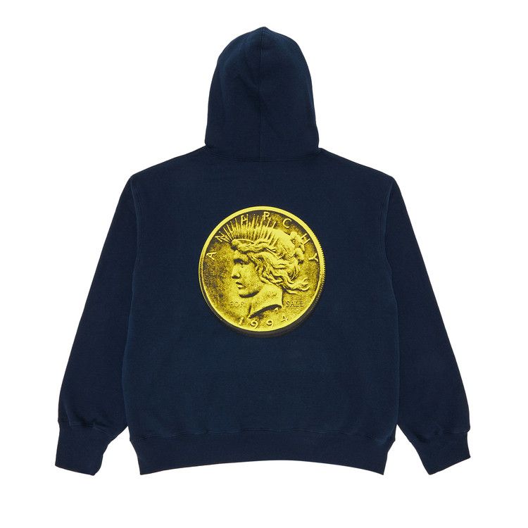 Supreme Anarchy Hooded Sweatshirt Navy – boční pohled | Purekickz