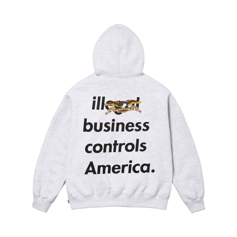 Supreme ANTIHERO Hooded Sweatshirt (FW25) Ash Grey – boční pohled | Purekickz