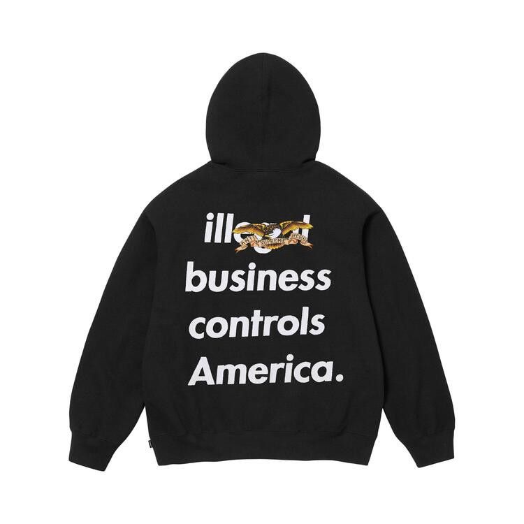 Supreme ANTIHERO Hooded Sweatshirt (FW25) Black – boční pohled | Purekickz