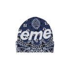Supreme Bandana Big Logo Beanie Blue – boční pohled | Purekickz