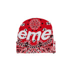 Supreme Bandana Big Logo Beanie Red – boční pohled | Purekickz