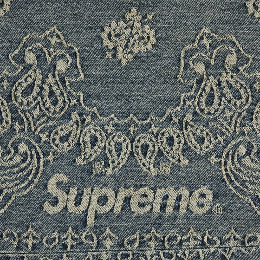 Supreme Bandana Jacquard Baggy Jean Blue – detail | Purekickz