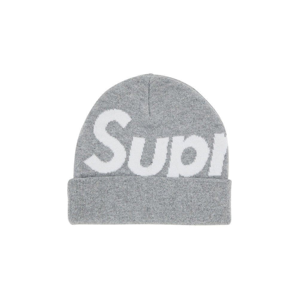 Supreme Big Logo Beanie (FW24) Ash Grey – hlavní pohled | Purekickz