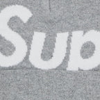 Supreme Big Logo Beanie (FW24) Ash Grey – detail | Purekickz