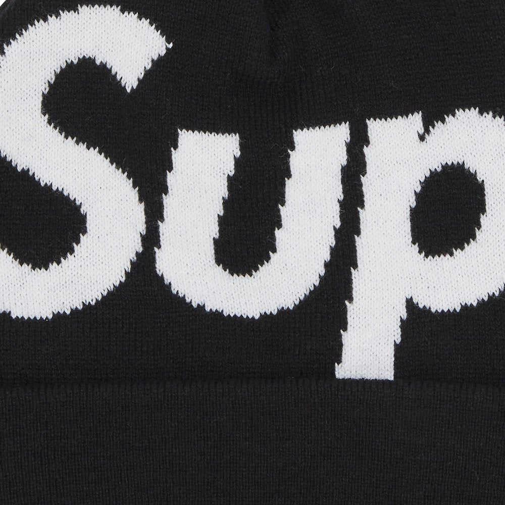 Supreme Big Logo Beanie (FW24) Black – detail | Purekickz