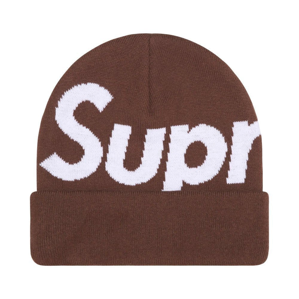 Supreme Big Logo Beanie (FW25) Brown – hlavní pohled | Purekickz
