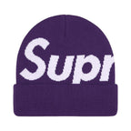 Supreme Big Logo Beanie (FW25) Purple – hlavní pohled | Purekickz