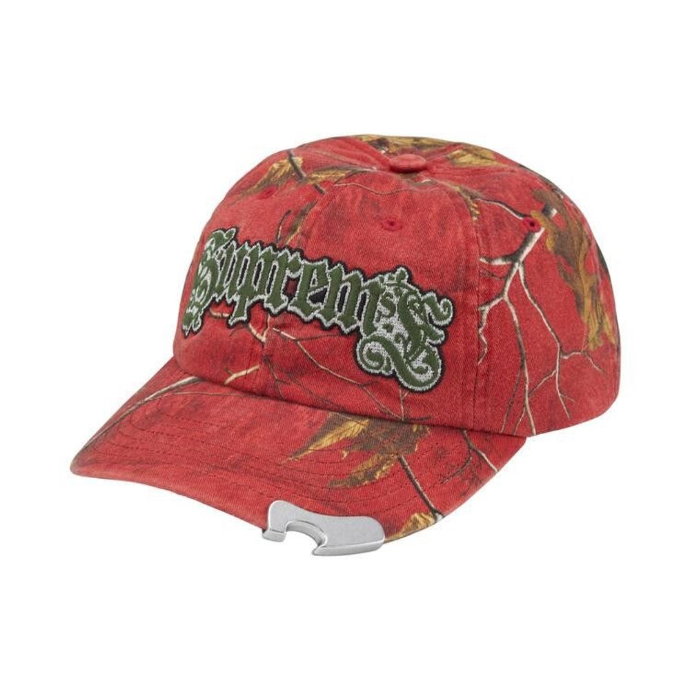 Supreme Bottle Opener 6-Panel Hat Red Camouflage – hlavní pohled | Purekickz