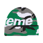 Supreme Camo Big Logo Beanie Green Camo – boční pohled | Purekickz