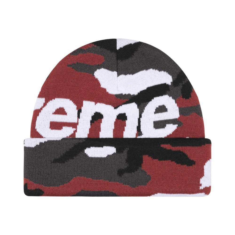 Supreme Camo Big Logo Beanie Red Camo