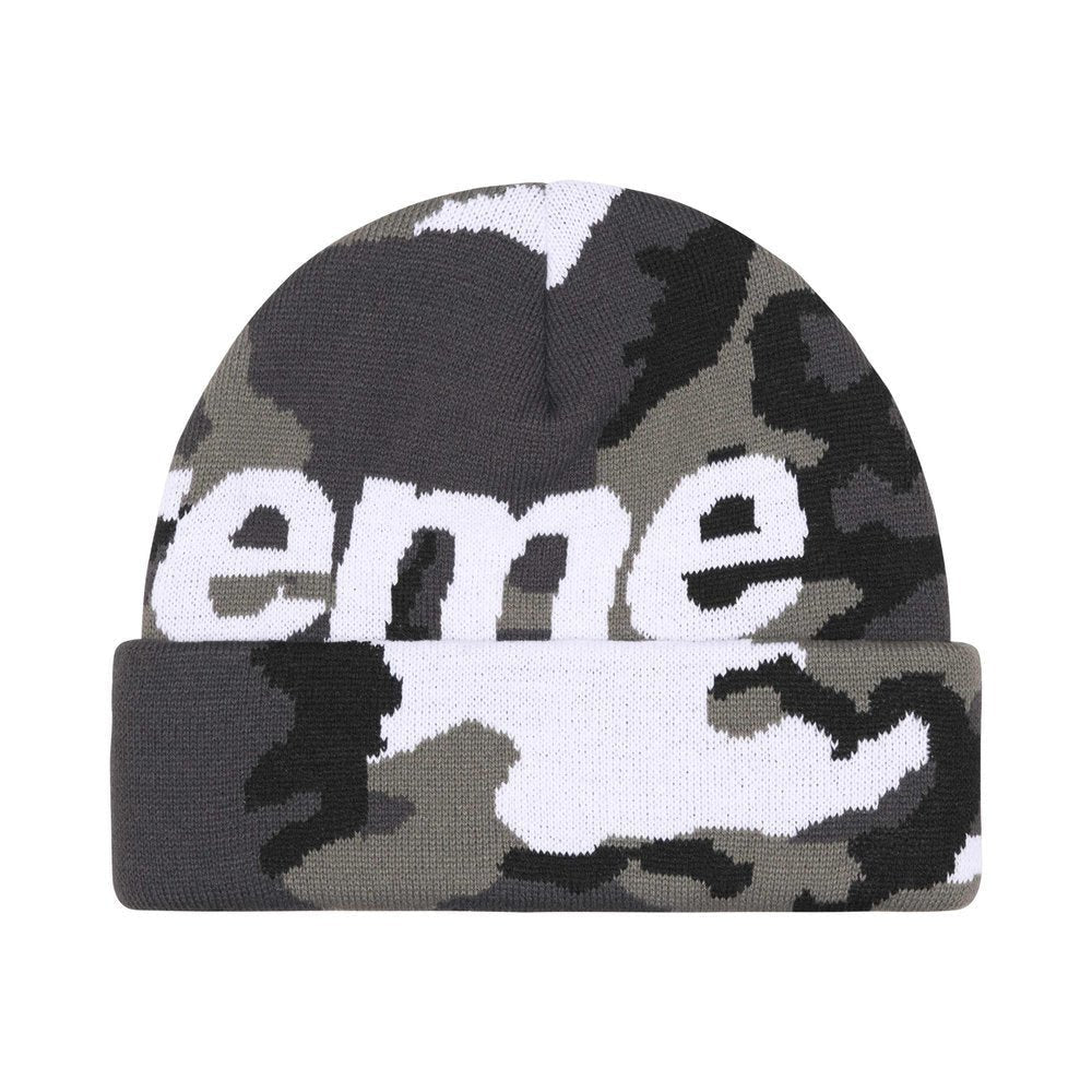 Supreme Camo Big Logo Beanie Snow Camo – boční pohled | Purekickz
