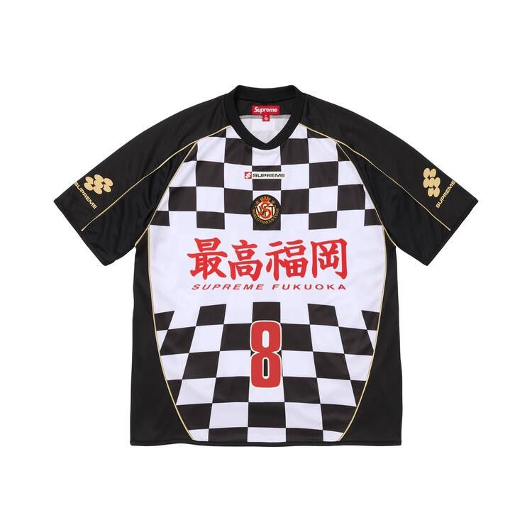 Supreme Checkerboard Soccer Jersey Black – hlavní pohled | Purekickz