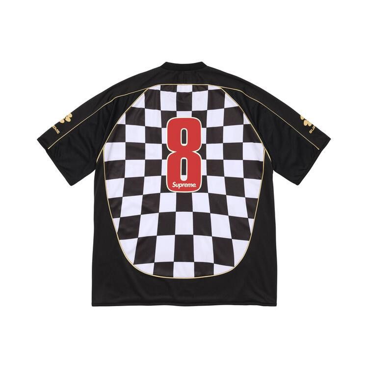 Supreme Checkerboard Soccer Jersey Black – boční pohled | Purekickz