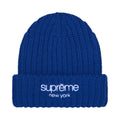 Supreme Chunky Rib Classic Logo Beanie Royal