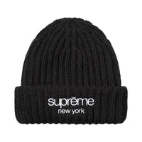 Supreme Classic Logo Chunky Ribbed Beanie (FW24) Black – hlavní pohled | Purekickz
