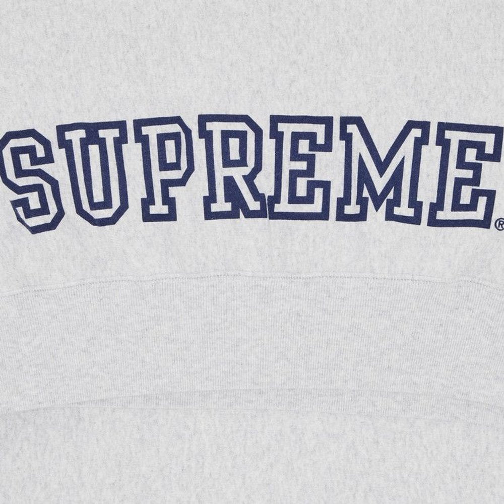 Supreme Collegiate Sleeve Hooded Sweatshirt Ash Grey – detail | Purekickz