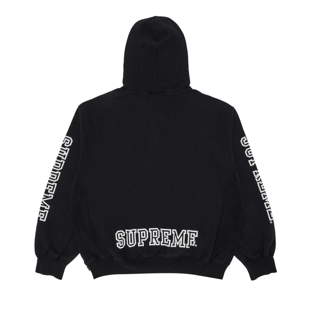 Supreme Collegiate Sleeve Hooded Sweatshirt 'Black' – boční pohled | Purekickz