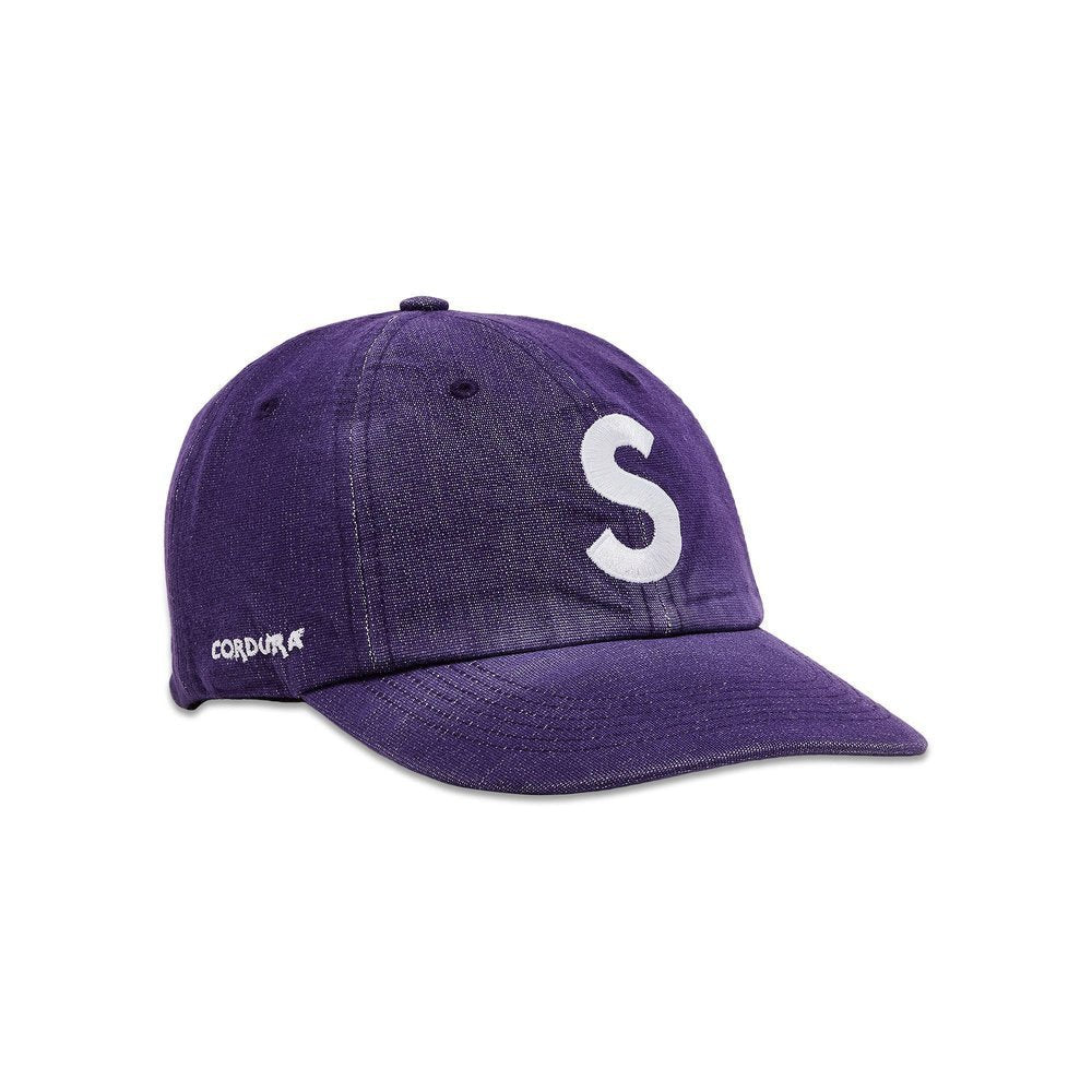 Supreme Cordura Denim S Logo 6-Panel Purple – boční pohled | Purekickz