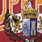 Supreme Crest Applique Half Zip Pullover Red – boční pohled | Purekickz