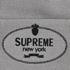 Supreme Crest Beanie Grey – detail | Purekickz