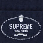Supreme Crest Beanie Navy – detail | Purekickz