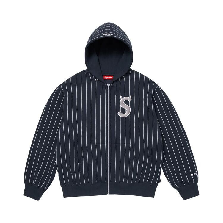 Supreme Devil S Logo Zip Up Hooded Sweatshirt Stripe – hlavní pohled | Purekickz