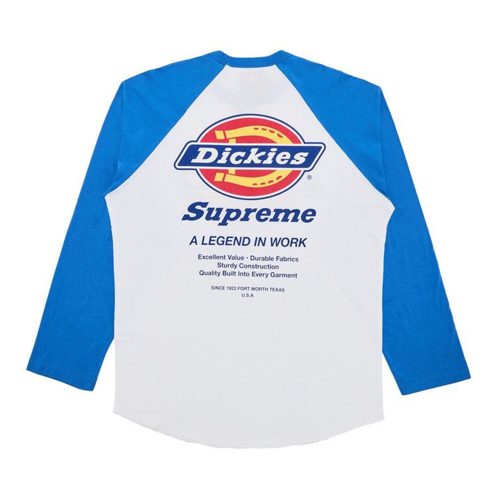 Supreme Dickies Raglan L/S Top Blue – boční pohled | Purekickz