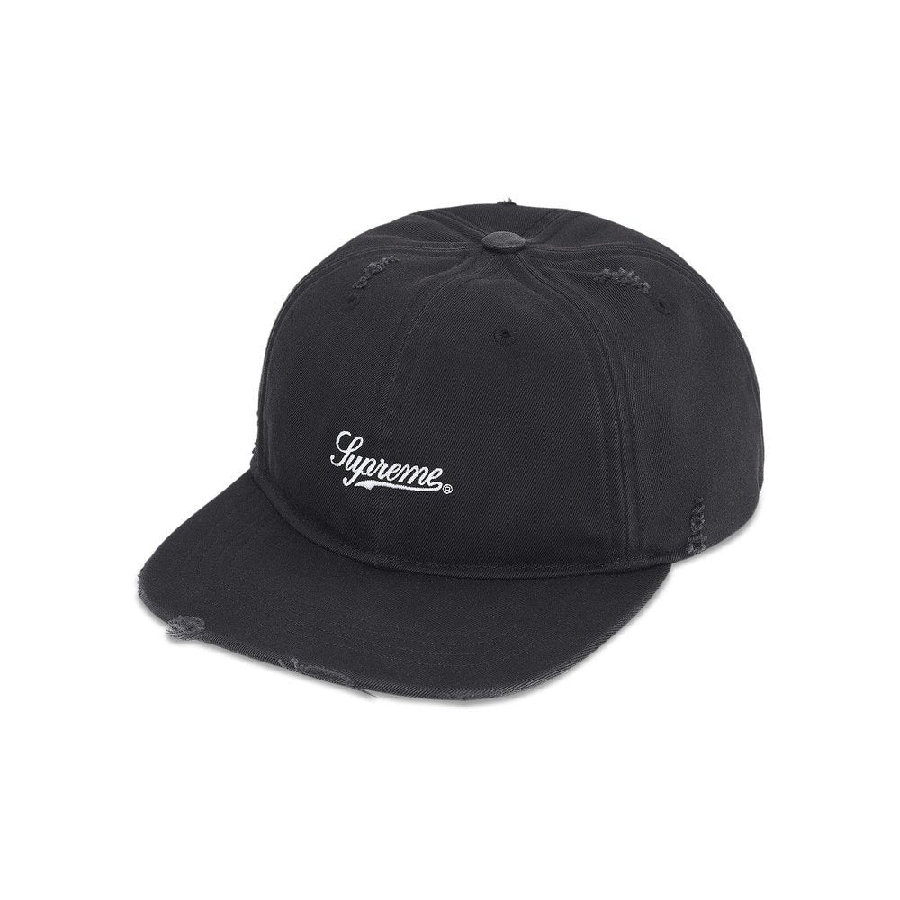 Supreme Distressed Script 6-Panel Black
