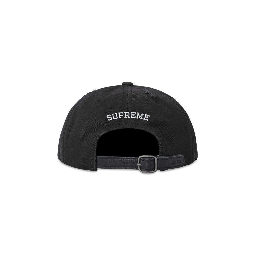 Supreme Distressed Script 6-Panel Black – boční pohled | Purekickz