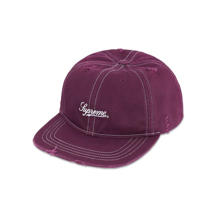 Supreme Distressed Script 6-Panel Red – hlavní pohled | Purekickz