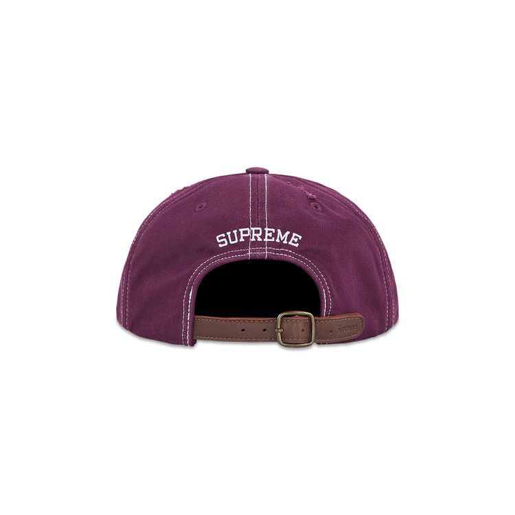 Supreme Distressed Script 6-Panel Red – boční pohled | Purekickz