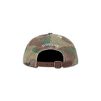 Supreme Distressed Script 6-Panel Woodland Camo – boční pohled | Purekickz