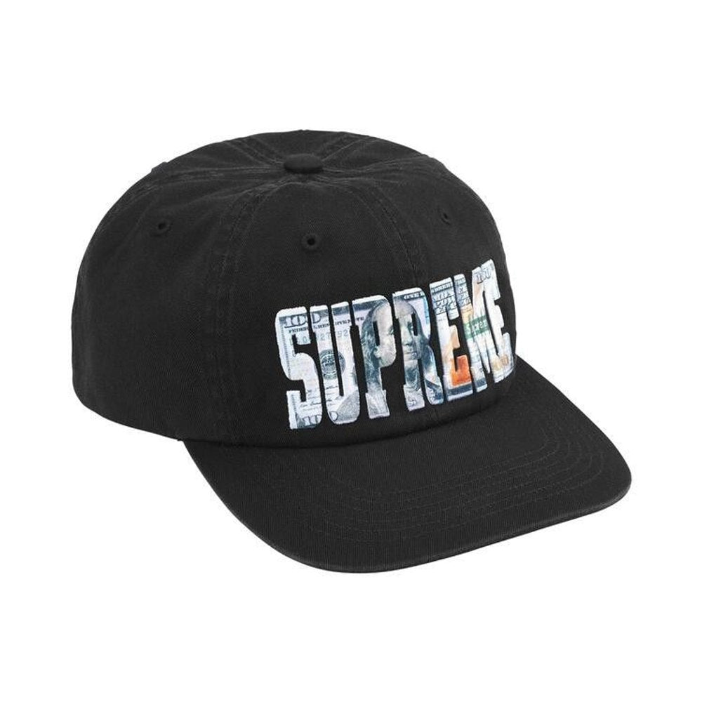 Supreme Embroidered Money Logo 6-Panel Hat Black – hlavní pohled | Purekickz