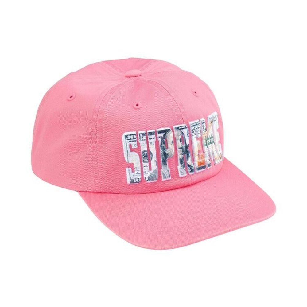 Supreme Embroidered Money Logo 6-Panel Hat Pink