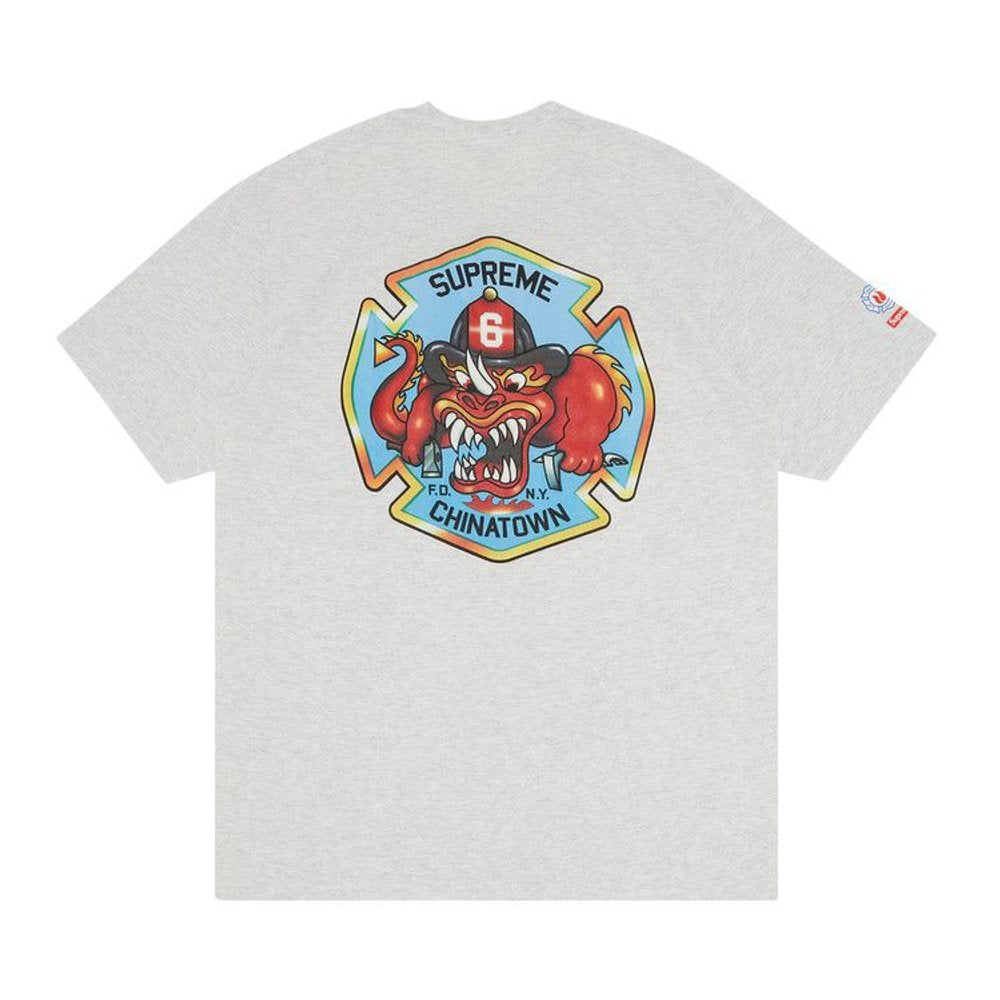 Supreme FDNY Engine 9 Tee Ash Grey – boční pohled | Purekickz