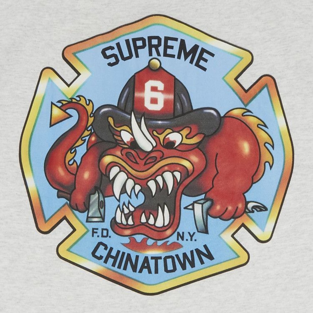 Supreme FDNY Engine 9 Tee Ash Grey – detail | Purekickz