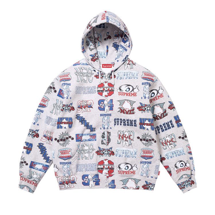Supreme Flash Zip Up Hooded Sweatshirt White – hlavní pohled | Purekickz