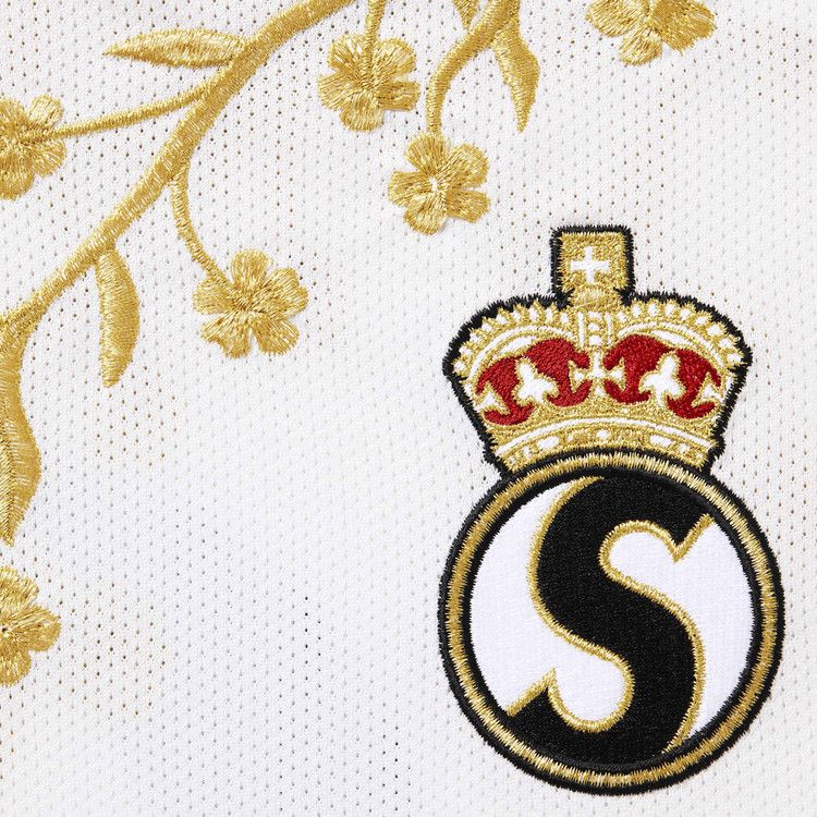 Supreme Floral Soccer Jersey White – detail | Purekickz