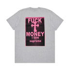 Supreme Fuck Money Tee Heather Grey – boční pohled | Purekickz