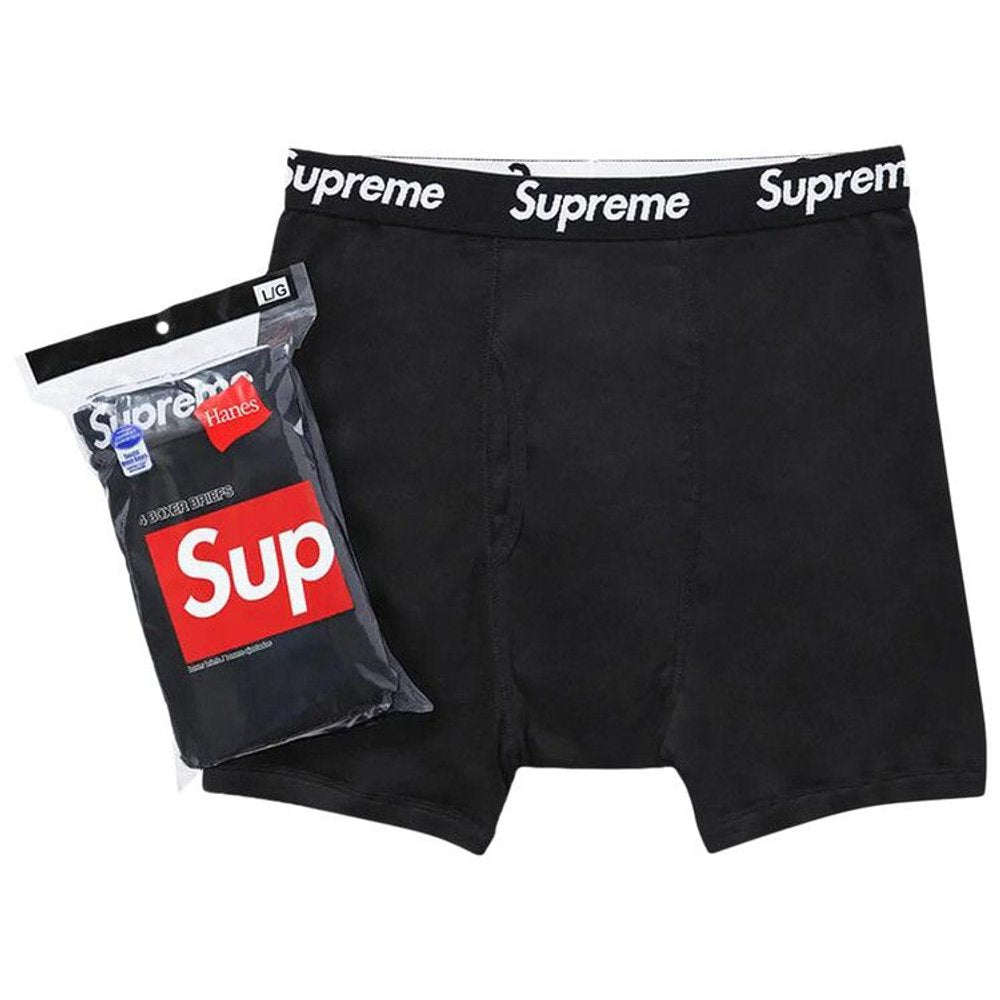 Supreme Hanes Boxers Black (4 Pack) – boční pohled | Purekickz