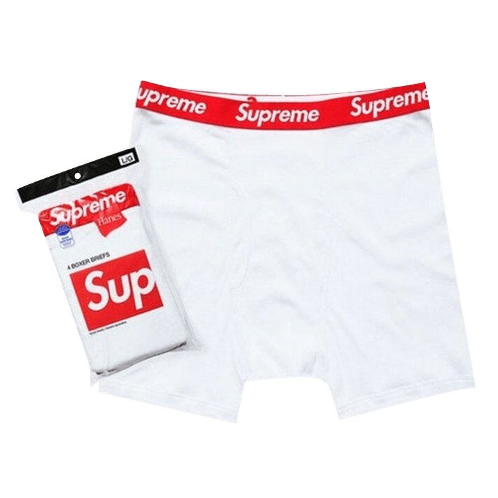 Supreme Hanes Boxers White (4 Pack)