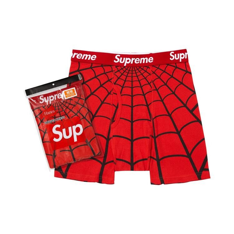 Supreme Hanes Spider-Man Boxer Briefs (2 Pack) Red – hlavní pohled | Purekickz