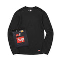 Supreme Hanes Thermal Crew (1 Pack) Black – hlavní pohled | Purekickz