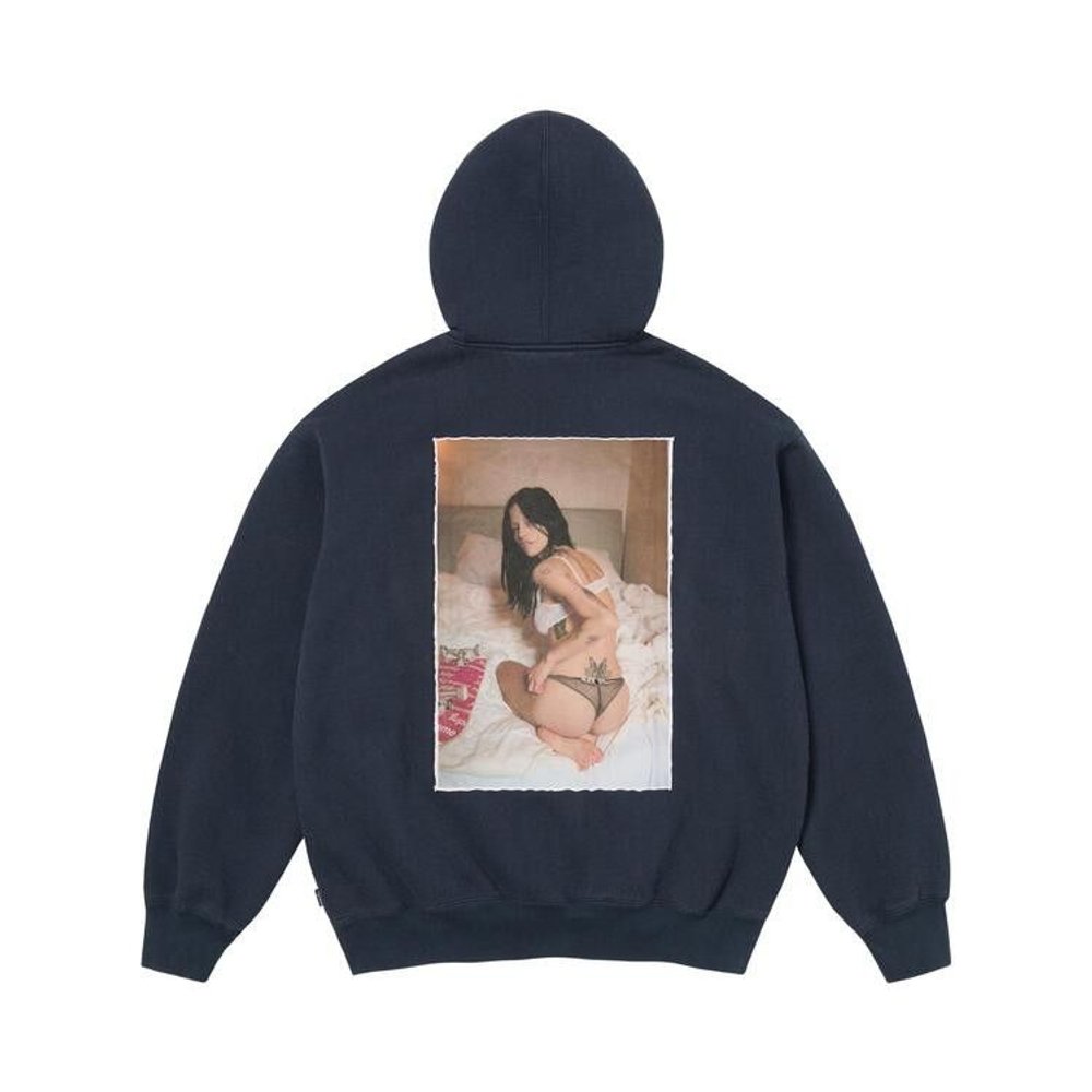 Supreme Larry Clark Zip Up Hooded Sweatshirt Navy – boční pohled | Purekickz