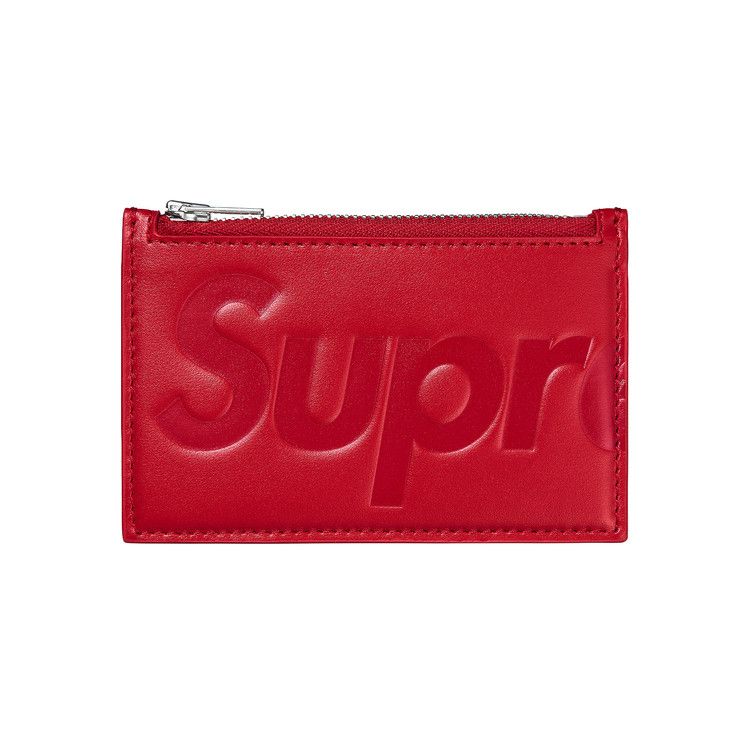 Supreme Leather Zip Card Holder Red – hlavní pohled | Purekickz