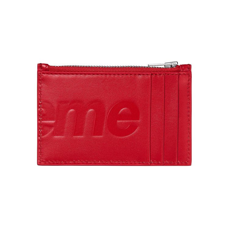 Supreme Leather Zip Card Holder Red – boční pohled | Purekickz