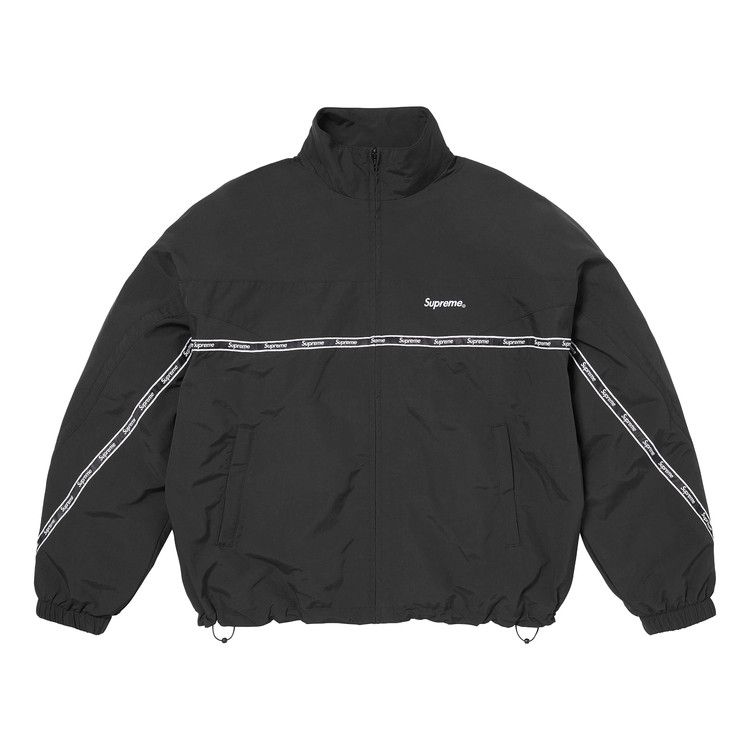 Supreme Logo Taping Track Jacket Black – hlavní pohled | Purekickz