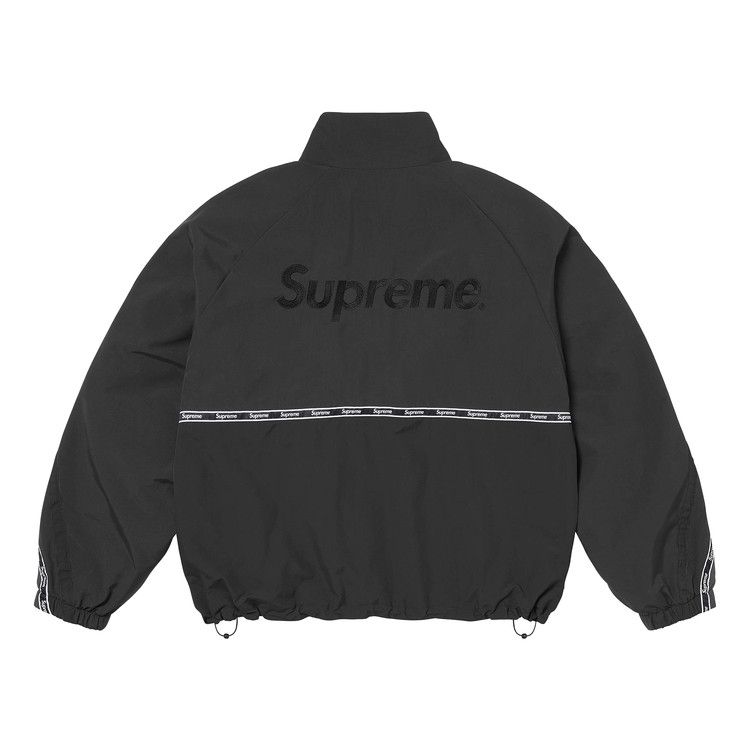 Supreme Logo Taping Track Jacket Black – boční pohled | Purekickz